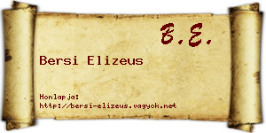 Bersi Elizeus névjegykártya